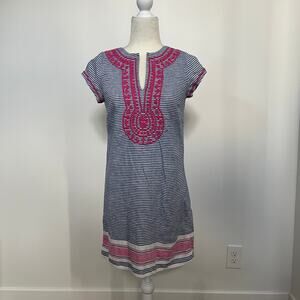 Vineyard Vines Embroidered Striped Tunic Dress